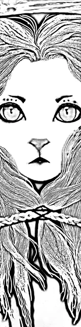 Free colorable bookmarks of a cat wearing a rope necklace